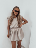 Komplet Fancy shorty + t-shirt I Ciemny Beż