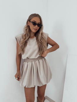 Komplet Fancy shorty + t-shirt I Ciemny Beż