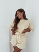 Komplet dresowy krótkie spodenki + bluza z odkrytymi plecami Naomi I Banana
