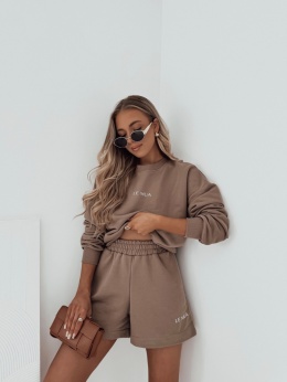 Komplet dresowy krótkie spodenki + bluza z odkrytymi plecami Naomi I Fango