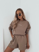Komplet dresowy krótkie spodenki + bluza z odkrytymi plecami Naomi I Fango