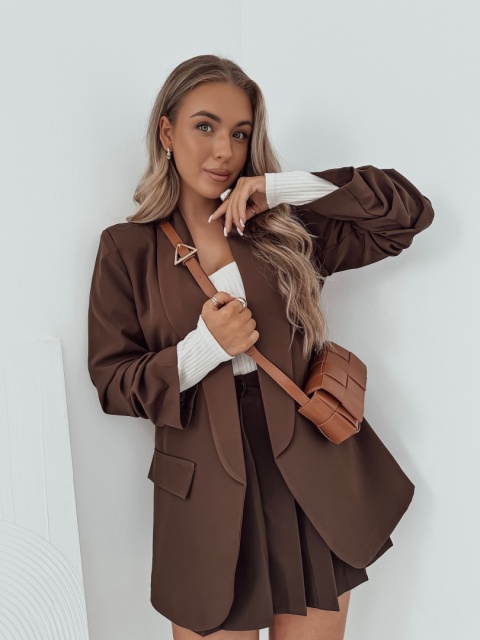 Spódniczka plisowana School I Czekoladowa