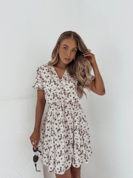 Sukienka Layla mini w kwiatki I Beżowa