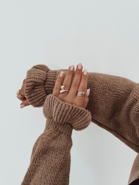 Sweter I Kardigan długi z wełną I Carmel Sweter I Kardigan długi z wełną I Carmel