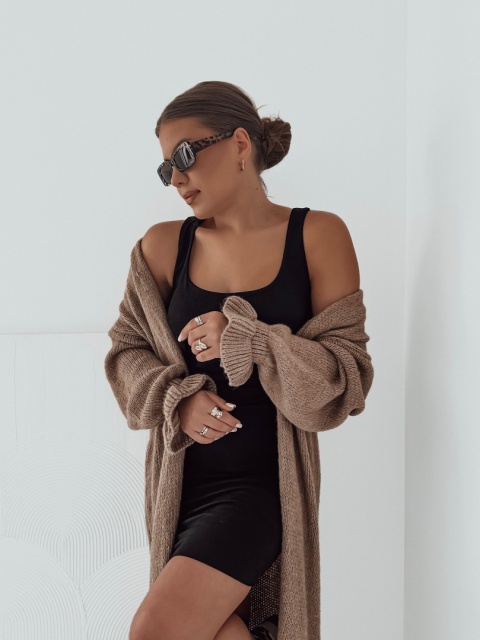 Sweter I Kardigan długi z wełną I Carmel Sweter I Kardigan długi z wełną I Carmel