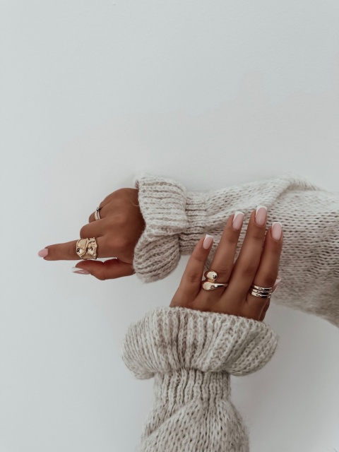 Sweter I Kardigan długi z wełną I Szary