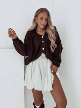Sweter / Kardigan Molly ze złotym guzikiem l Czekoladowy