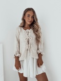 Sweter wełniany z wiązaniami Lovely l Jasny Beż