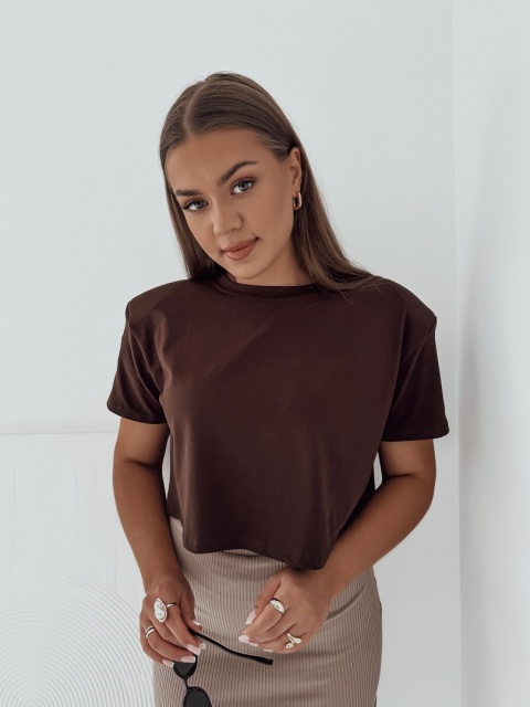 Top / T-shirt z poduszkami Mia I Brązowy